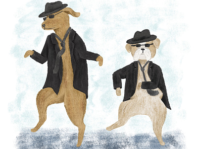 Jake And Elwood bluesbrothers characterdesign digital dog illustration popculter