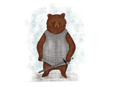Knightly Bear anthropomorphic armour bear character creation character design drawing illustration knight medieval warrior woodland animals