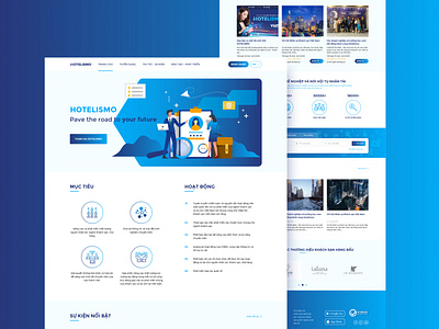 Hotelismo annadesign blue graphicdesign homepage hotel uidesign webdesign