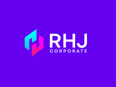 RHJ Corporate logo design branding clean logo graphic design identity logo logodesign logos logotype modern logo vector