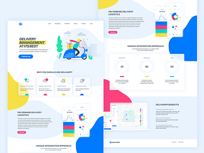 Delivery management app landing page