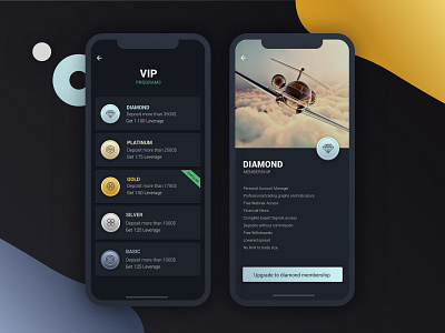 VIP Section for a trading platform app icon interface ios israel mobile tel aviv ui ux vip