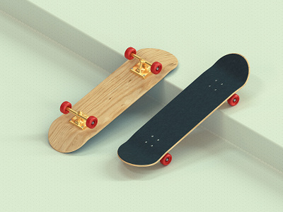 Skateboard 3d art cinema 4d concept design dribbblers