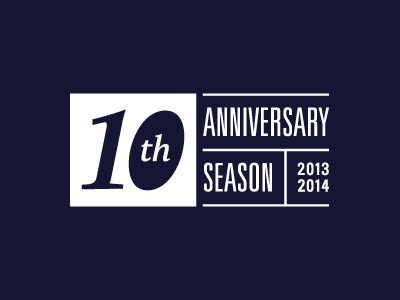 10th Anniversary Logo acting up stage identity