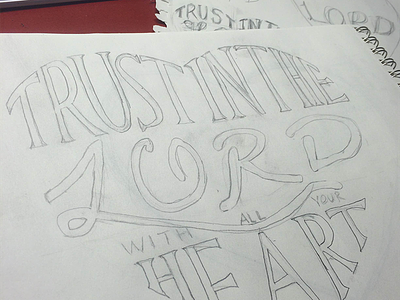 Trust sketch hand lettering mina project proverbs 3:5 sketch trust