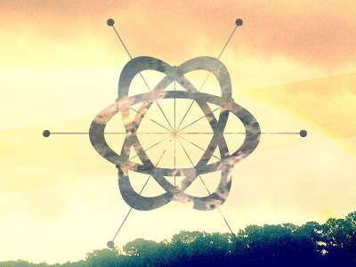 sunrise atom concept illustration photo