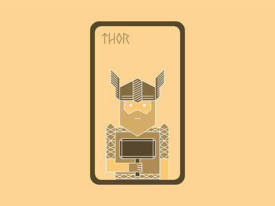 Thor - Norse Mythology character design god grid illustration lineart minimal nordic norse mythology playing card