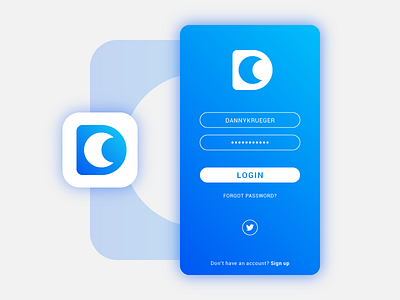 Personal Logo + Login Screen app clean colorful gradient interface login minimal ui ux web