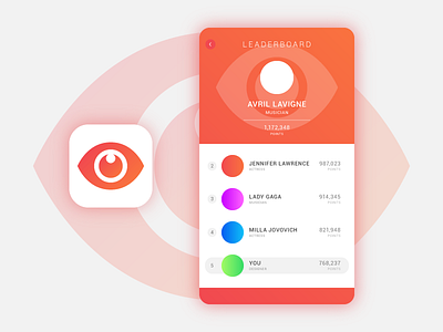 Leaderboard UI app clean colorful gradient interface login minimal ui ux web