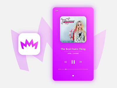 Music UI app avril lavigne clean colorful gradient interface login minimal music ui ux web