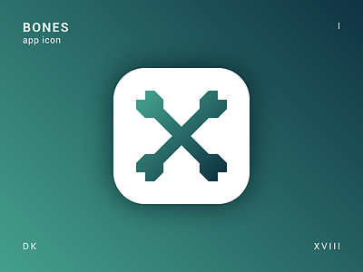 App Icon - Bones app clean colorful gradient icon logo minimal symbol ui ux