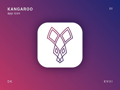 App Icon - Kangaroo app clean colorful gradient icon kangaroo logo minimal symbol ui ux