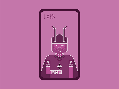 Loki - Norse Mythology character god grid illustration lineart minimal nordic norse mythology playing card