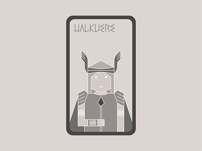 Walküre (Valkyrie) - Norse Mythology character design god grid illustration lineart minimal nordic norse mythology playing card