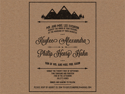 Wedding Invite arrows hammocks invite map mountains registry trees wedding wedding invite