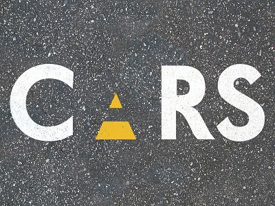 Cars cars logo negative space pavement road texture wip