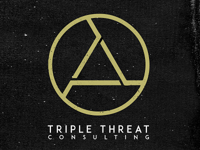 Triple Threat Consulting badge consulting logo minimal paper texture triangle