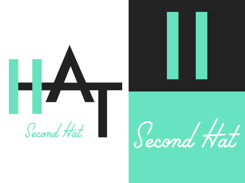 Second Hat band branding logo minimal music type