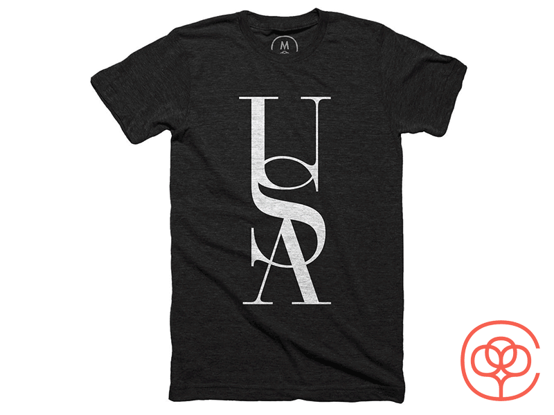 USA america cotton bureau shirt typography usa