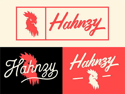 Hahnzy design hahn illustration lettering logo rooster sticker typography vector