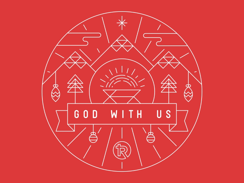 God With Us animation badge christmas church series design illustration vector