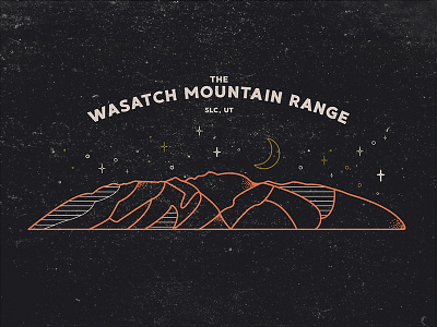 The Wasatch Mountain Range icon line art mountain mountain range slc texture utah