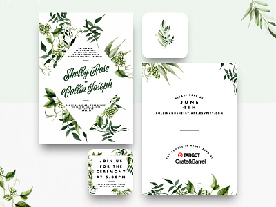 S&C Wedding Invites design fern greenery illustration invites lettering print typography wedding wedding invites