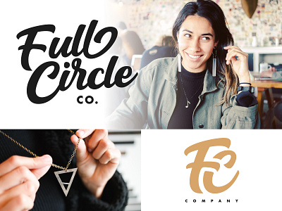 Full Circle Co. - Final Logo cymbals design drums fc full circle full circle co icon jewelry logo monogram script type typography