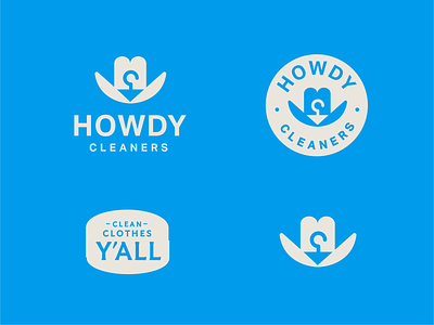 Howdy Cleaners austin clothes cowboy cowboy hat dry cleaner hanger howdy logo texas