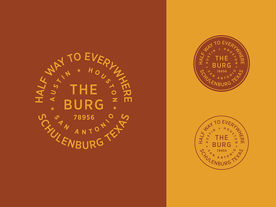 The Burg austin badge branding crest houston san antonio sticker texas typography