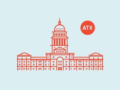 Political Project atx austin capital illustration landmark line art politics state capital texas