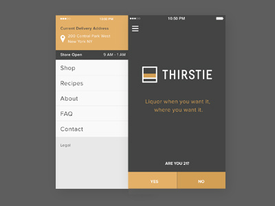 App Landing Page & Shelf Menu concept iphone app mobile mobile app ui