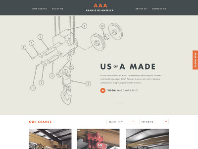 Homepage Concept crane homepage usa website