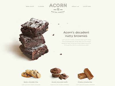 Acorn Homepage Concept baking cookies homepage ui