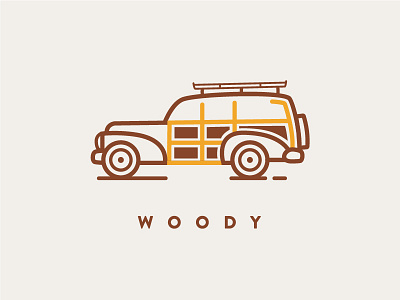 Woody branding illustration schuber vintage wagon woody