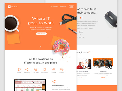 IT homepage concept app coffee donut homepage it orange product ui ux