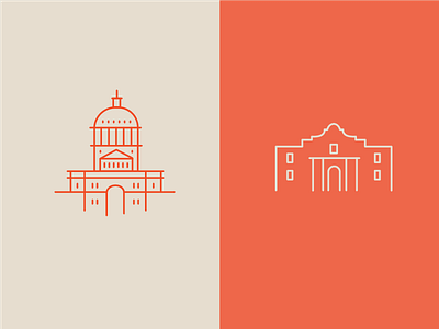 Texas Iconography alamo austin capital illustration san antonio texas