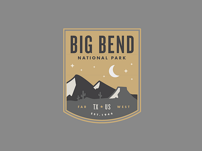 Big Bend National Park big bend cactus illustration moon mountains national park stars texas west texas