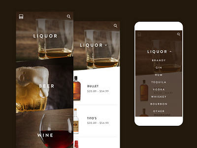 Delivery App ll app beer delivery dropdown liquor mobile mobile nav mobile ui mobile ux ui wine