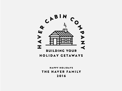 Haver Cabin Co branding cabin christmas holiday card illustration