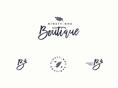 91 Boutique b boutique branch branding clothing leaf leaves logo logo mark