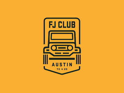FJ Club austin badge branding car crest cruiser fj illustration jeep logo texas