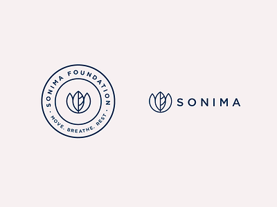 Sonima Foundation badge blossom branding education growth leaf logo yoga