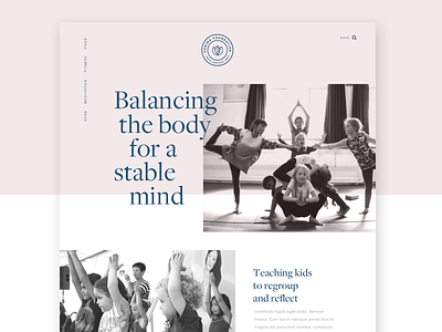 Sonima Homepage balance body branding education kids logo mind ui website yoga