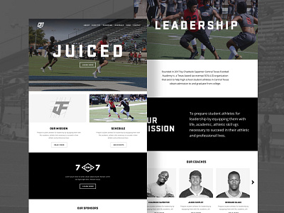 Juice Football Website austin branding coach crest football grid juice logo shield texas ui website