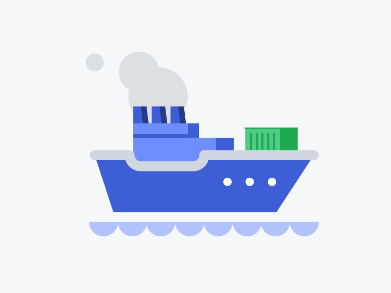 Shipping Options Illustration illustration cargo ship water sea boat freight shipping
