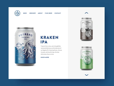 Potrero Brewery Carousel beer brewery carousel homepage illustration krakeen pirate ui website