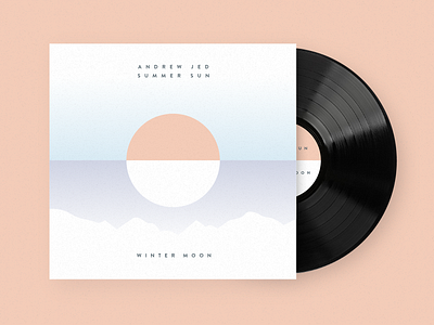 'Summer Sun, Winter Moon' Album Cover album album cover conceptual folk music illustration minimal moon mountains summer sun winter