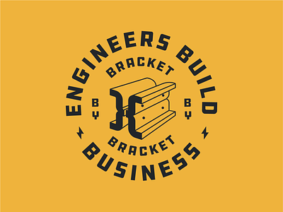 Engineers Build Business badge bracket construction crest ibeam illustration industrial lighting patch shirt steel