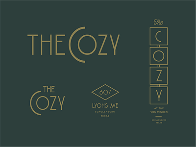 The Cozy bar logo hotel identity logo lounge retro signage texas vintage wine bar